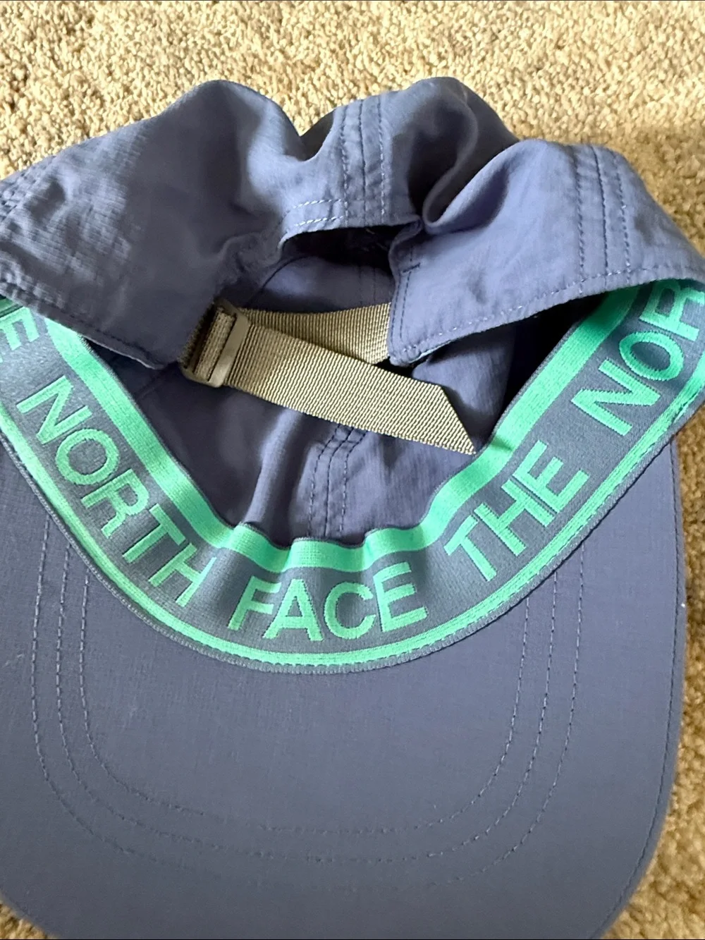 The North Face Navy Cap with Mint Green Logo Trim